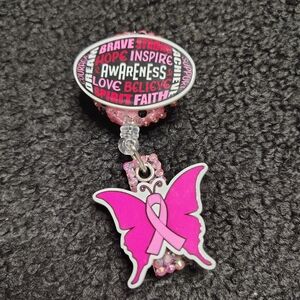 Breast Cancer Awareness Retractable Reel Badge Id Card Holder Nurse Teacher